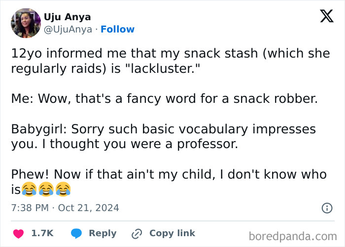 Tweet showing a kid roasting a grown-up with no filter, highlighting funny kids who accidentally roast adults.