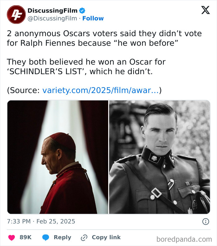 Tweet about movie industry trivia featuring images from films, highlighting key moments for cinephile heart chuckles.