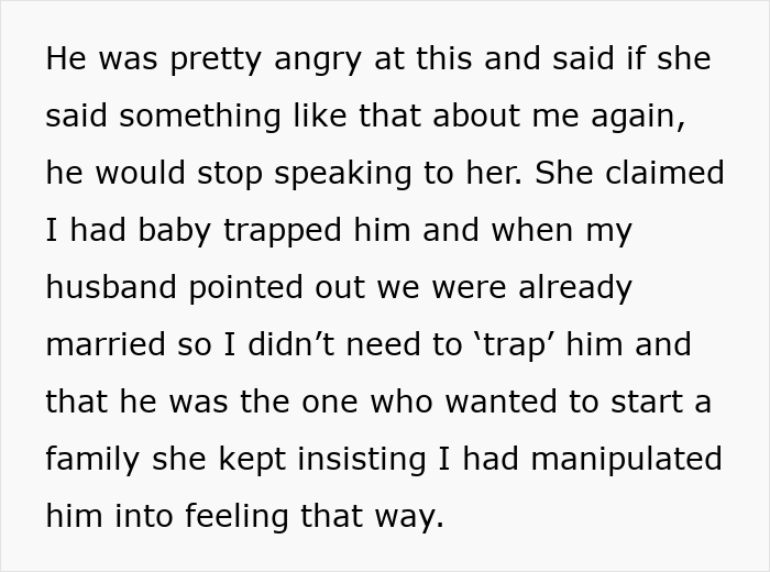 Text excerpt discussing conflict involving a pregnant woman and accusations related to manipulation in a family dispute.