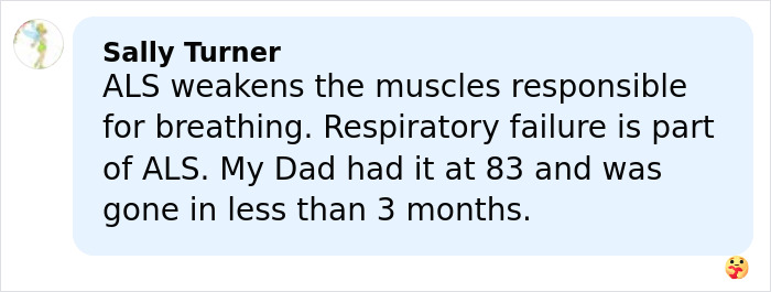 Comment explaining ALS impact on breathing muscles and its connection to respiratory failure in relation to Eric Dane&rsquo;s cause of passing.