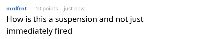Comment from user discussing suspension in relation to a California teacher involved in a bizarre classroom act secretly filmed by a student.