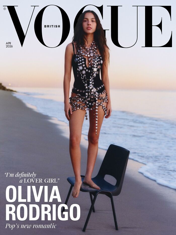 Olivia Rodrigo on Vogue cover standing on a chair at the beach with mixed reactions from fans over bizarre details Olivia Rodrigo on Vogue cover standing on a chair at the beach with mixed reactions from fans over bizarre details