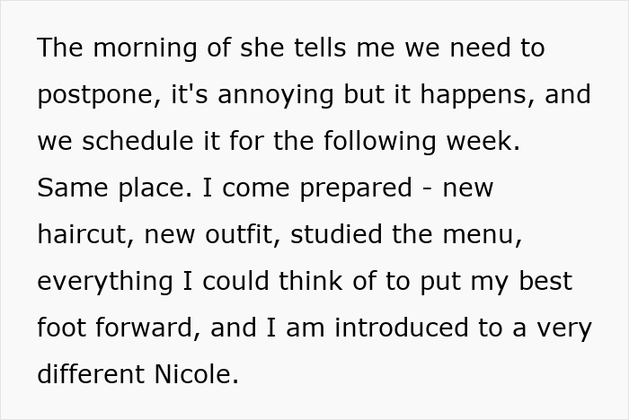 Alt text: Woman hyping up stunner friend to single coworker during surprise date setup with total stranger