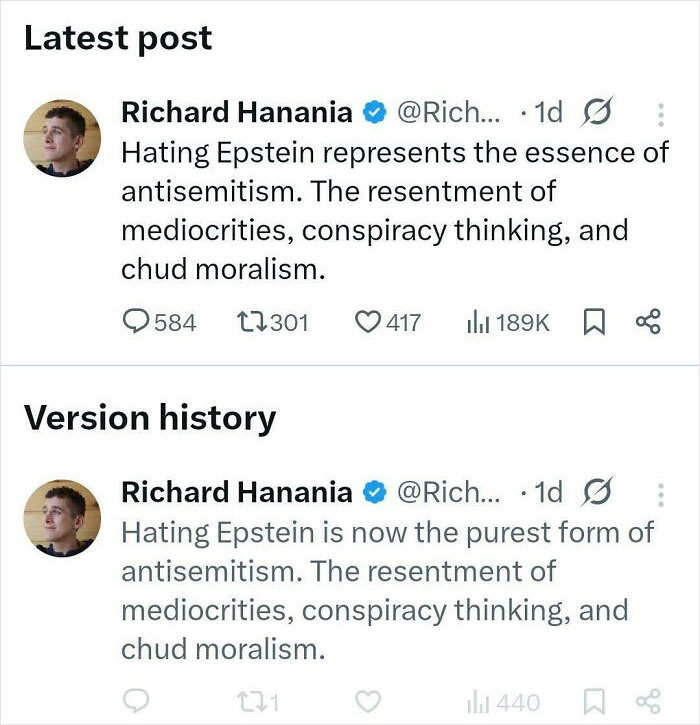 Screenshot of a controversial tweet about antisemitism and conspiracy thinking in relation to cringey texts from men.