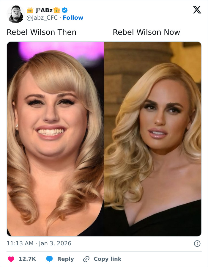 Side-by-side photos of Maude Apatow at Oscars party with people noticing disturbing detail in the images.