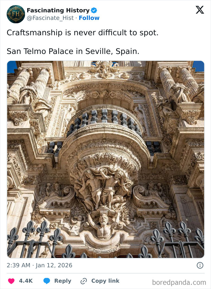 Intricate historical craftsmanship on San Telmo Palace facade in Seville showcasing advanced architectural treasures.