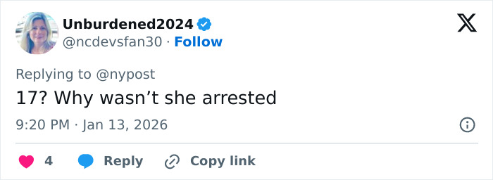 Tweet from user Unburdened2024 questioning why a teacher involved in a student scandal was not arrested.