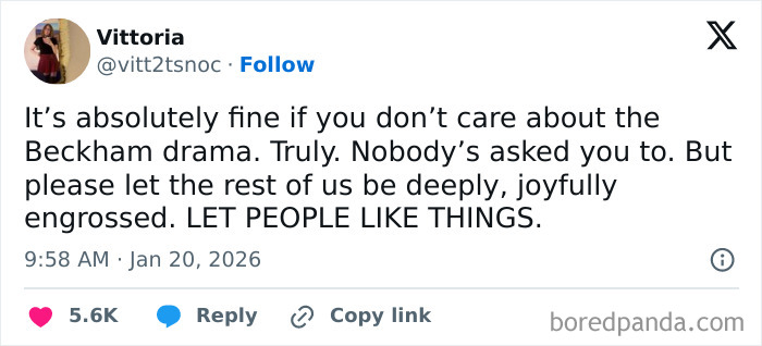 Tweet from Vittoria humorously highlighting unique British culture and opinions, reflecting living in the UK experience.