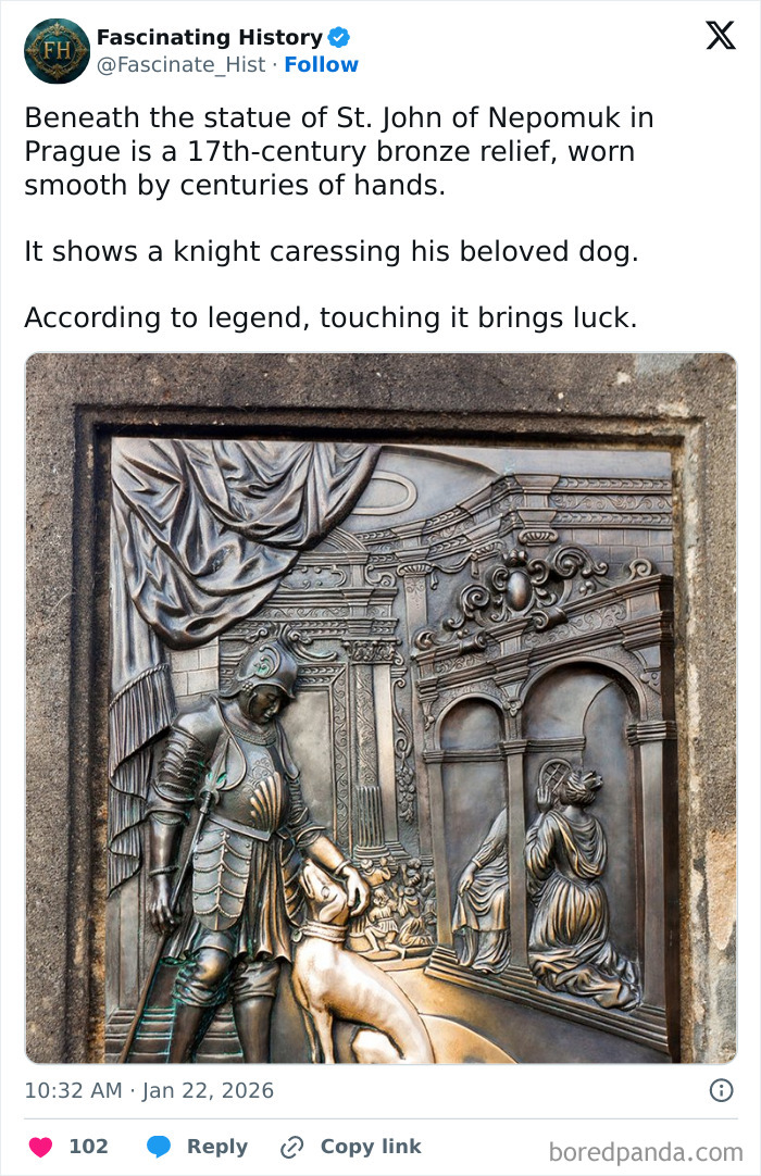 17th-century bronze relief showing a knight and dog detail, an interesting historical treasure revealing advanced past art skills.