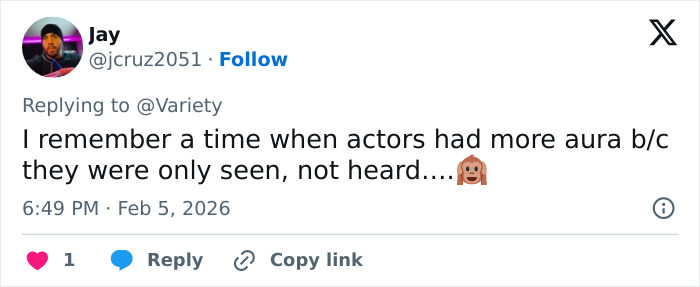 Twitter reply from user Jay discussing actors&rsquo; presence contrasted with the White House response to Jamie Lee Curtis diversity comments