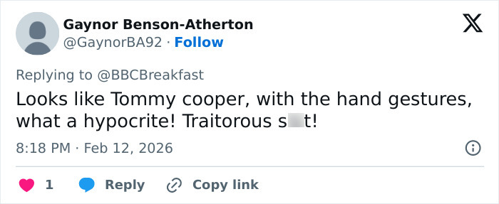 User tweet expressing strong opinion about hand gestures, highlighting not normal behavior and concern after emotional meeting.