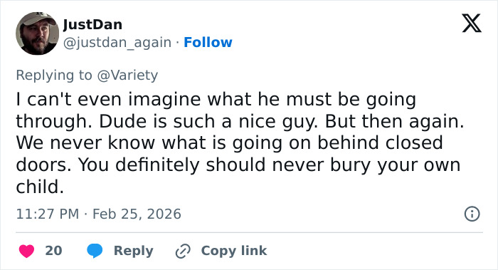 User JustDan replying to a post about the cause behind Katherine Short’s passing, expressing sympathy and reflection. User JustDan replying to a post about the cause behind Katherine Short’s passing, expressing sympathy and reflection.