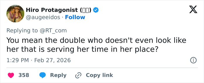 Screenshot of a Twitter reply discussing Ghislaine Maxwell&rsquo;s prison feuds involving diva alliances and hygiene issues.