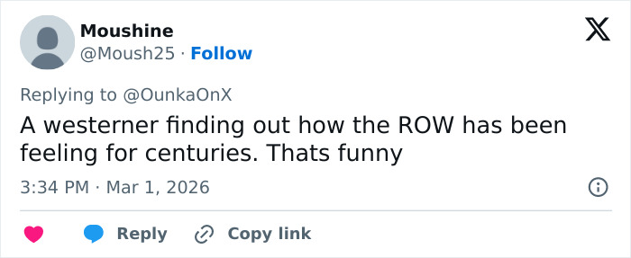 Tweet discussing public reaction to influencers rushing to film amid Iran's Dubai strikes causing social media fury.