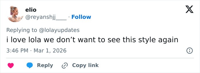 Screenshot of a social media comment reacting to Lola Young's oil container-inspired outfit at the Brit Awards 2026 red carpet. Screenshot of a social media comment reacting to Lola Young's oil container-inspired outfit at the Brit Awards 2026 red carpet.