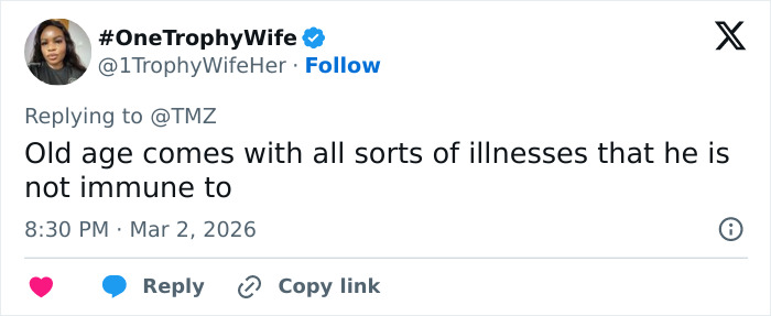 Screenshot of a tweet discussing health concerns related to Trump&rsquo;s neck rash and doctors suggesting likely causes.