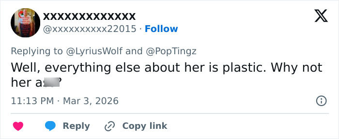 Screenshot of a social media comment discussing Megan Fox and speculating about a BBL procedure. Screenshot of a social media comment discussing Megan Fox and speculating about a BBL procedure.