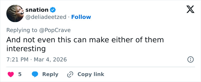 Tweet by snation replying to PopCrave, commenting on David Harbour’s alleged partner kicked out of Lily Allen producer’s party.