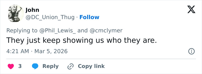 Tweet from John at DC_Union_Thug commenting on disturbing texts exposing Turning Point USA college president&rsquo;s conduct before resignation.