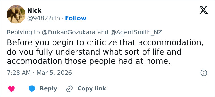 Screenshot of a tweet discussing harsh reality of Dubai's labor camps and living conditions experienced by workers.