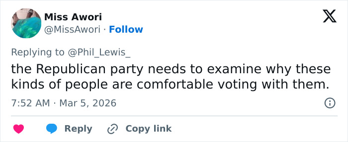 Screenshot of a tweet discussing political accountability related to Turning Point USA college president controversy.