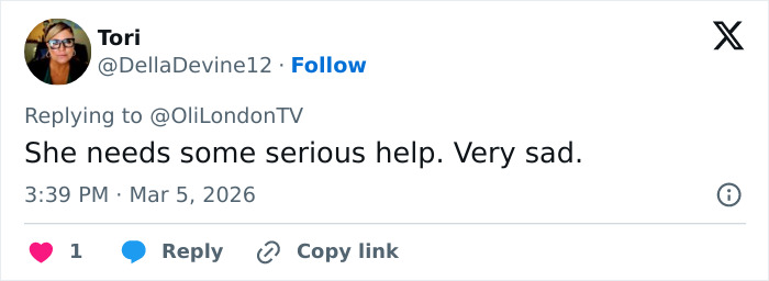 Twitter comment from user Tori expressing concern and sadness about Britney Spears&rsquo; situation in jaw-dropping 911 call records.