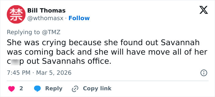 Tweet discussing toxic drama behind the scenes amid Savannah Guthrie&rsquo;s tearful return to the Today Show.