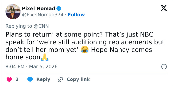 Tweet discussing behind-the-scenes toxic drama during Savannah Guthrie&rsquo;s emotional Today Show return.