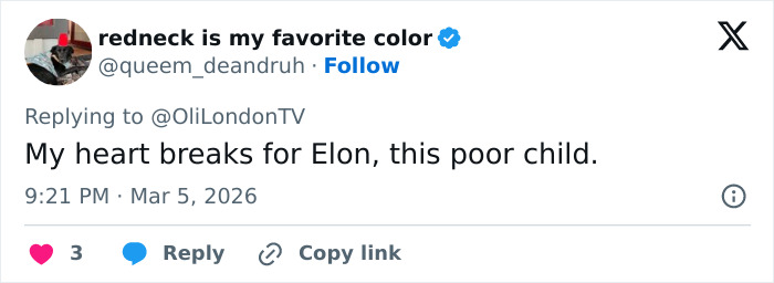 Twitter post expressing sympathy for Elon Musk&rsquo;s estranged daughter amid Paris Fashion Week viral appearance debate.