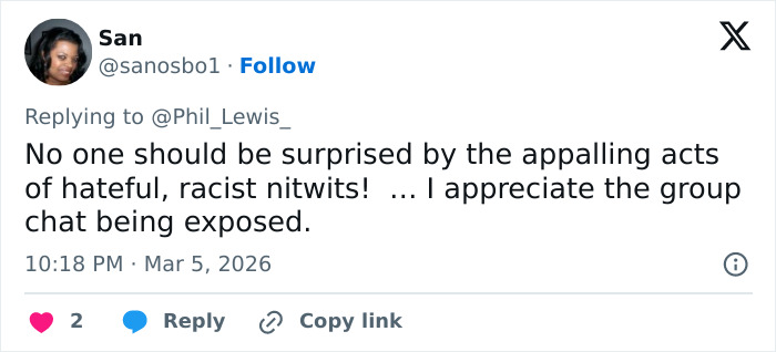 Screenshot of a tweet exposing disturbing texts related to Turning Point USA college president controversy.