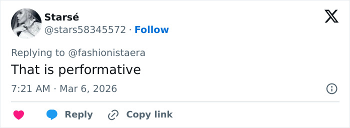 Screenshot of a tweet calling out Nicola Peltz's behavior as disturbing in a birthday post for Brooklyn Beckham.