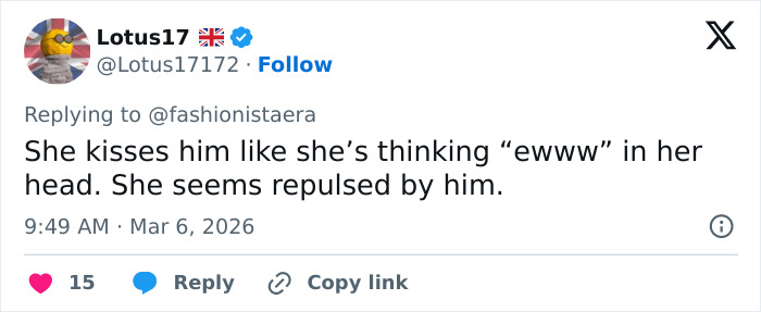 Tweet from Lotus17 criticizing Nicola Peltz's behavior in a birthday post for Brooklyn Beckham, calling it disturbing.