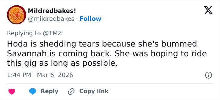 Social media post revealing behind-the-scenes toxic drama amid Savannah Guthrie&rsquo;s tearful Today Show return.