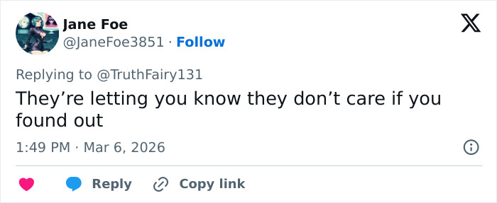 Tweet from user Jane Foe sharing an opinion in reply to another user about public awareness at Paris Fashion Week.