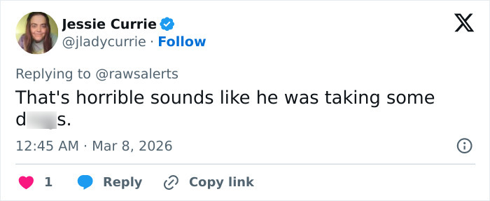 Reply on social media discussing a grisly scene in downtown LA involving a man losing his life.