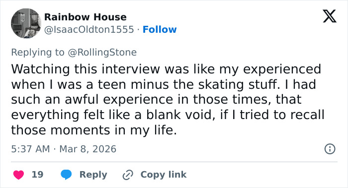 Tweet discussing Olympic hero Alysa Liu and the strict rules that influenced her figure skating retirement journey.