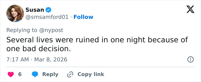 Tweet by user Susan discussing the tragic consequences of a prank causing a teacher to lose his life.