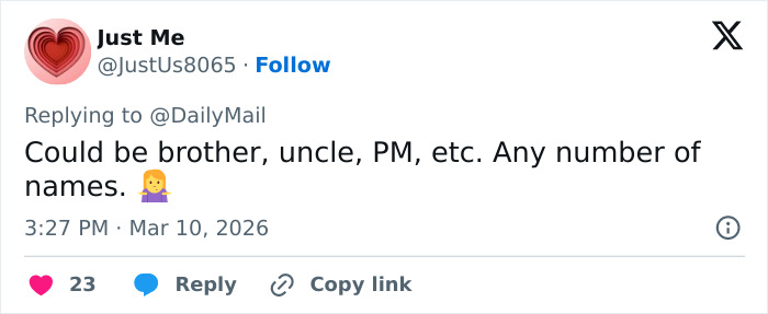 Tweet on social media discussing family roles amid royal gathering after Prince Andrew's arrest, referencing Prince William's tense words.