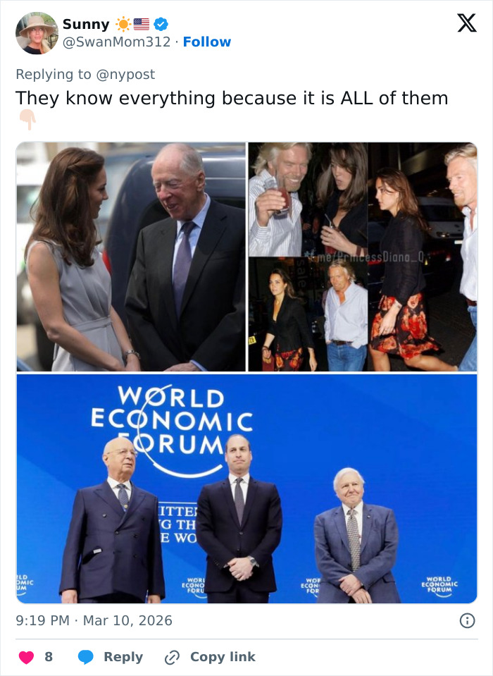 Prince William at World Economic Forum event with other royals and dignitaries during largest royal family gathering.