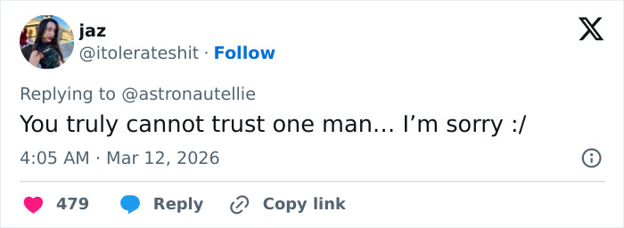 Tweet screenshot showing user jaz replying to a controversial rumored boyfriend claim about Pedro Pascal, calling him a hypocrite.