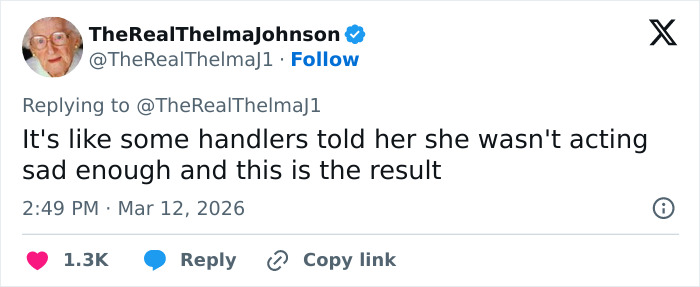 Tweet criticizing Erika Kirk&rsquo;s latest video for lacking genuine emotion, sparking massive backlash online.