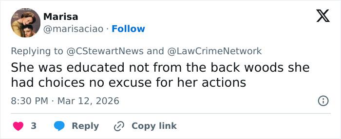 Screenshot of a social media reply discussing cheerleader Laken Snelling's Snapchat history related to her newborn's passing.