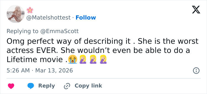 User comment criticizing Erika Kirk&rsquo;s latest video, sparking massive backlash on social media platforms.