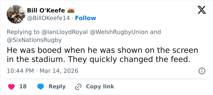 Screenshot of a social media post discussing Prince William going viral after being caught on camera getting into character.