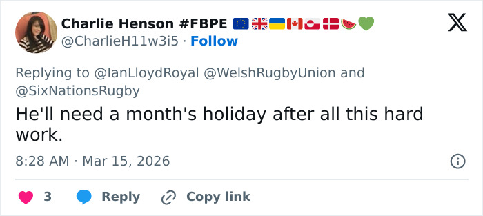 A social media post commenting on Prince William going viral after being caught on camera getting into character.