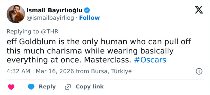 Emilie Goldblum, 43, making a bold fashion statement with pantsless look at Oscars afterparty.