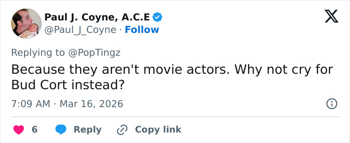 Screenshot of a tweet discussing Oscars decision and Shonda Rhimes defending exclusion of Eric Dane from tribute.