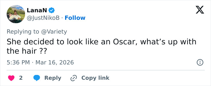 Twitter reply about Kim Kardashian’s Oscars party look, fans reacting wildly after spotting odd details in her appearance.