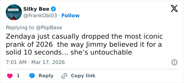 Tweet from Silky Bee about Zendaya breaking silence on Tom Holland marriage rumors, sharing real wedding footage.