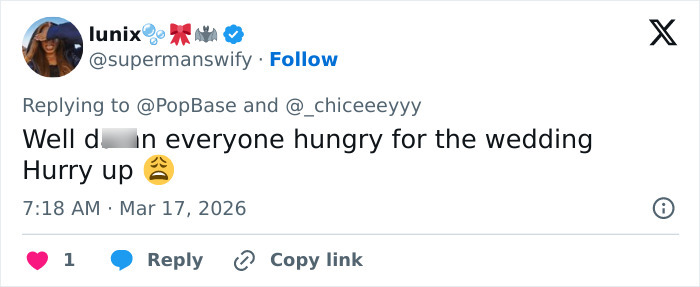 Tweet about Zendaya and Tom Holland marriage rumors showing real wedding footage posted on social media with user reactions.